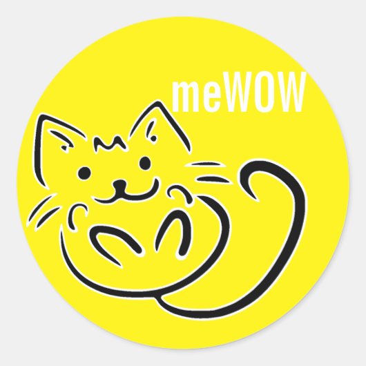 meWOW Cat Geel Goed Werk  Sticker (Voorkant)