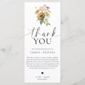 Mews Sunflower Fall Floral Long Menu & Merci (Dos)