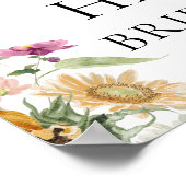 Mews Sunflower Fête des mariées Affiche de bienven (Coin)