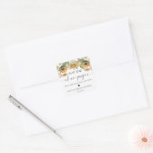 Mews Sunflower Pop de Champagne Bruiloftsfeest Vierkante Sticker (Envelop)