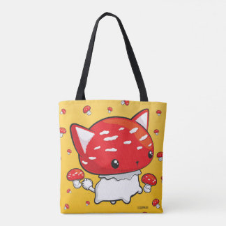 Mewshroom canvas tas