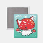 Mewshroom turquoise aimant mignon champignon de ch (Recto/Verso)