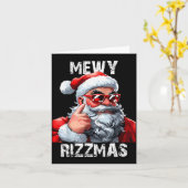 Mewy Rizzmas Christmas Pajamas Santa Claus Funny M Kaart (Gele Bloem)