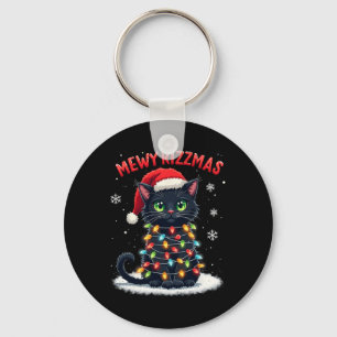 Mewy Rizzmas Funny Santa Cat Mewing Joke Rizz Xmas Sleutelhanger