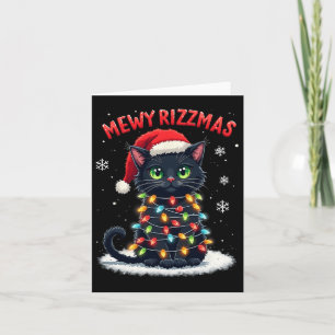Mewy Rizzmas Grappige Kerstman Kat Mieuwende Grap Kaart