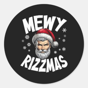Mewy Rizzmas Kinder Tiener Funny Merry Christmas S Ronde Sticker