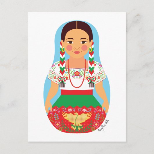 Mexicaan, China Poblana Matryoshka Briefkaart (Voorkant)