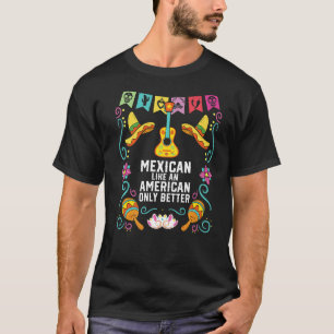 Mexicaans als een Amerikaan die alleen maar een be T-shirt