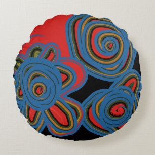 Mexicaans Amerikaans Floral Swirl Design Rond Kussen