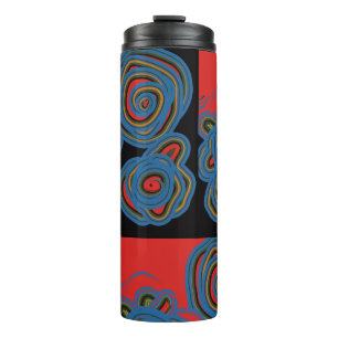 Mexicaans Amerikaans Floral Swirl Design Thermosbeker
