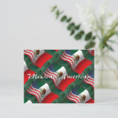 Mexicaans-Amerikaanse golfvlag Briefkaart (Staand voorkant)