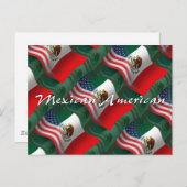 Mexicaans-Amerikaanse golfvlag Briefkaart (Voorkant / Achterkant)