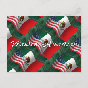 Mexicaans-Amerikaanse golfvlag Briefkaart