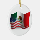 Mexicaans-Amerikaanse golfvlag Keramisch Ornament (Rechts)