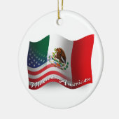 Mexicaans-Amerikaanse golfvlag Keramisch Ornament (Links)