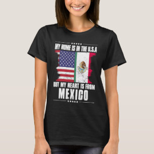 Mexicaans Amerikaanse Patriottische Geteelde Thuis T-shirt