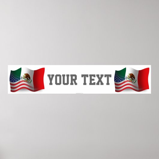 Mexicaans-Amerikaanse vlag-banner Poster (Voorkant)