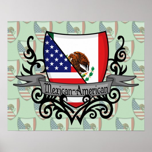 Mexicaans-Amerikaanse vlag Poster (Voorkant)