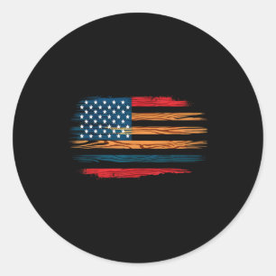 Mexicaans Amerikaanse vlag serape cinco de mayo vo Ronde Sticker