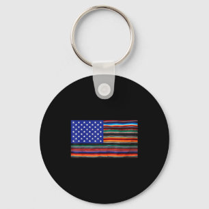 Mexicaans Amerikaanse vlag serape cinco de mayo vo Sleutelhanger