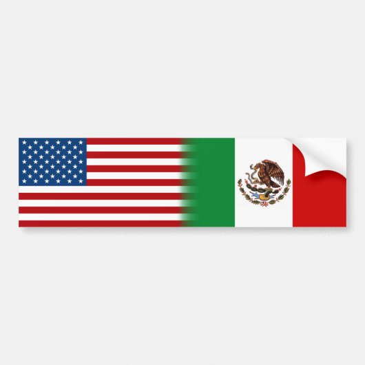 Mexicaans-Amerikaanse vlag van Mexico-Amerika Bumpersticker (Voorkant)