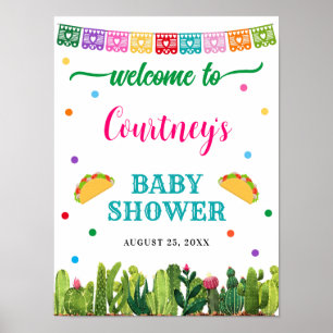 Mexicaans Baby shower Welkomstteken Taco Bout a Ba Poster