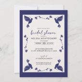 Mexicaans Blauw Fiesta Bridal Douche Uitnodiging (Voorkant)