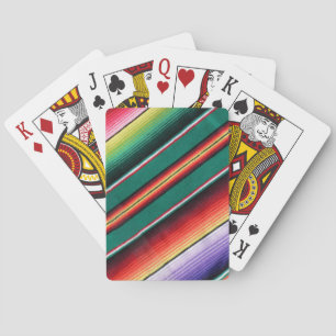 Mexicaans blik kleurrijk Stripe Southwestern Pokerkaarten