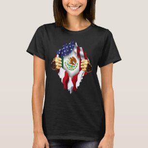 Mexicaans bloed in mijn Amerikaanse Mexicaanse vla T-shirt