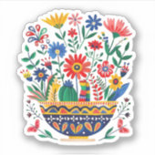 Mexicaans bloemenboeket sticker (Voorkant)