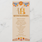 Mexicaans bloemig monogram Western quinceanera Programma (Voorkant)