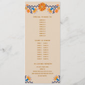 Mexicaans bloemig monogram Western quinceanera Programma (Achterkant)