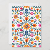 Mexicaans bloemig Vrijgezellenfeest Fiesta Flowers Kaart (Achterkant)
