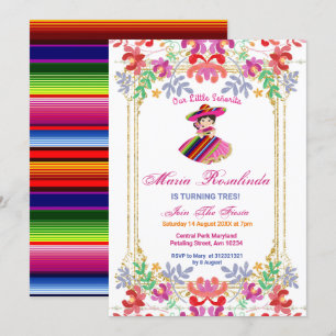 Mexicaans Bloemmeisje Fiesta Tres Verjaardag Kaart