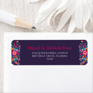 Mexicaans Bloemstuk Quinceanera Retouradres Etiket