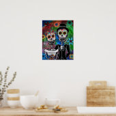 Mexicaans bruiloft Folk Art Painting Poster (Keuken)