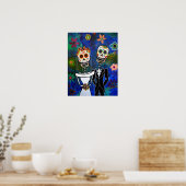 Mexicaans bruiloft Folk Art Painting Poster (Keuken)