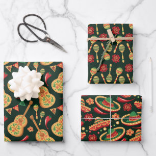 Mexicaans Cinco De Mayo-patroon Inpakpapier Vel