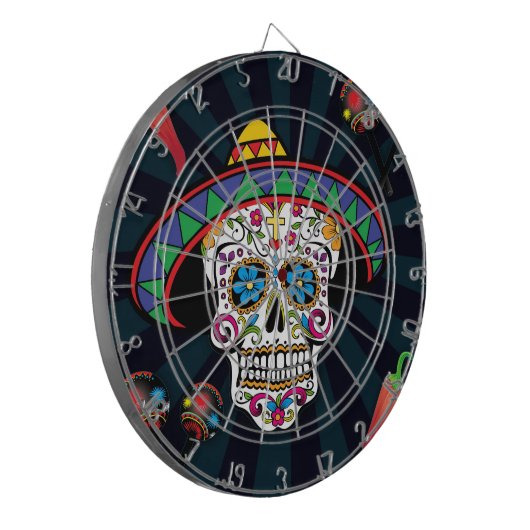 Mexicaans dartboard voor suikerschedel dartbord (Voorkant Links)