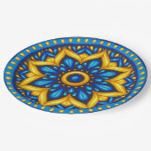 Mexicaans design van blauw en geel papieren bordje (Gekanteld)
