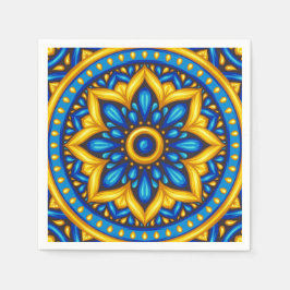 Mexicaans design van blauw en geel servet