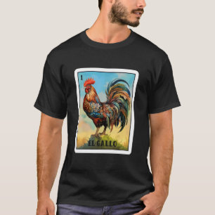 Mexicaans El Gallo Bingo kaartspel Traditionele Ro T-shirt