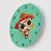 Mexicaans El mariachi Cute Cat Grote Klok (Hoek)