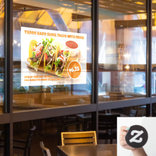 Mexicaans eten aanpassen harde schelp taco's drank raamsticker