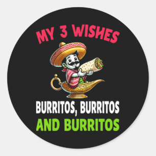 Mexicaans eten Burrito Funny Cinco de Mayo Ronde Sticker