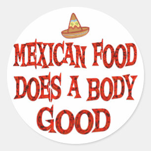 Mexicaans eten doet het goed ronde sticker