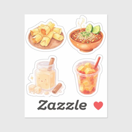 Mexicaans eten en snacks sticker (Vel)