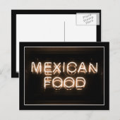 MEXICAANS ETEN - Geel neonteken Briefkaart (Voorkant / Achterkant)