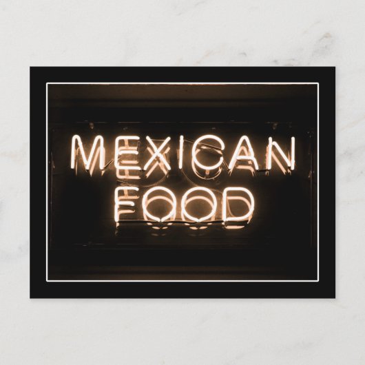 MEXICAANS ETEN - Geel neonteken Briefkaart (Voorkant)