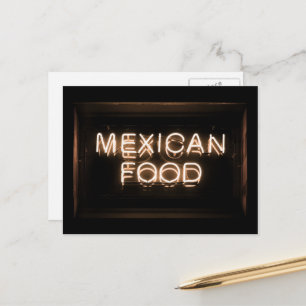 MEXICAANS ETEN - Geel neonteken Briefkaart